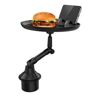 Imagem de Acouto Mesa de Computador de Laptop de Carro Ajustável, Bandeja de Carro Giratório Com Suporte para Telefone, Bandeja de Alimentos Portáteis Multifuncionais para Comer Em Movimento (A)