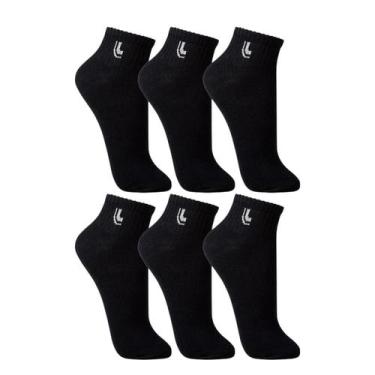 Imagem de Lupo Meia 3223 Kit 6 Pares Cano Curto Tamanho 45-48, 45-48, Preto