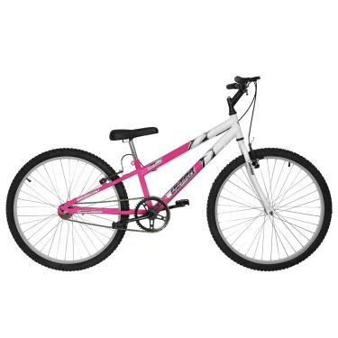 Imagem de Bicicleta de Passeio Ultra Bikes Esporte Bicolor Rebaixada Aro 26 Reforçada Freio V-Brake Sem Marcha Feminina Rosa/Branco
