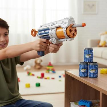 Imagem de Pistola Lançador Dardo 12 Peças Kit Alvo Tiro Brinquedo Espuma Infantil Jogo Aventura