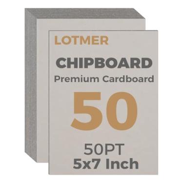 Imagem de LOTMER 50 folhas de papelão de aglomerado 13 x 17 cm, 50PT-1,3 mm de espessura, folhas de aglomerado kraft, pastilhas de envio, placa de chip para álbuns, folhas de embalagem, encadernação de livros