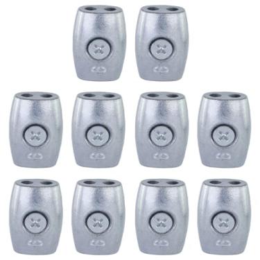 Imagem de Tsnamay Clipe oval de grampo de corda de arame, braçadeira de fio de liga de zinco prata, ferramentas de cerca para fixação de corda de fio e fixação de fio de cerca elétrica, 10 peças