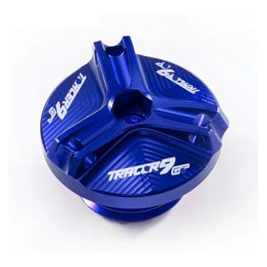 Imagem de Acessórios Tampas de tanque de fluido de freio dianteiro e traseiro, tampa de reservatório, tampa de enchimento compatível com Y&AMAHA Tracer9 Gt Tracer 9 Gt TRCAER9GT (M2.5 azul)