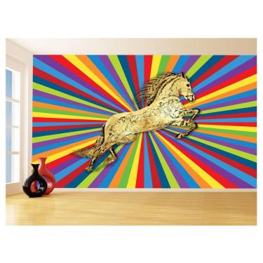 Imagem de Papel De Parede 3D Animais Pop Art Cavalo Cores 3,5M Pxa319