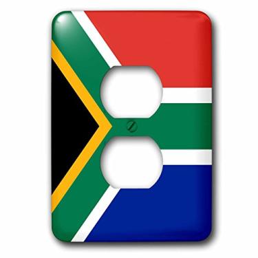 Imagem de 3dRose lsp_158432_6 Bandeira da África do Sul - Colorido Vermelho Verde Azul Preto Branco Amarelo Multicolorido Lembrança do Mundo Africano - 2 Tampas de Tomada