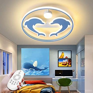 Imagem de Luminária de teto LED para sala de estar, luminária de teto para meninos e meninas, quarto, luzes decorativas, lustre moderno regulável com controle remoto, restaurante, escritório, corredor