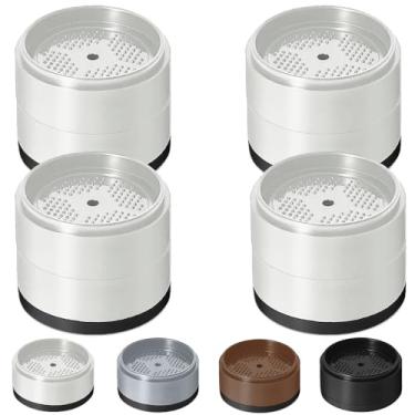 Imagem de Elevadores de cama 2.5 cm, 5.1 cm, 7.6 cm, 10.2 cm resistente, elevador de móveis ajustável para mesa, sofá, poltrona, geladeira, máquina de lavar, blocos empilháveis para elevação de cama (branco