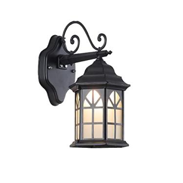 Imagem de Luminária de parede externa vintage, luminária vitoriana para varanda externa, suporte de parede, arandela de alumínio à prova d'água com vidro, luminária de parede externa para casa, garage