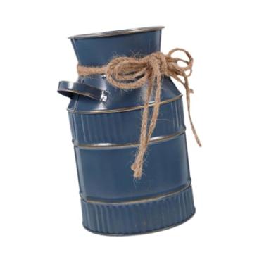 Imagem de Ｂｅｓｇａ Vaso de flores de metal, jarra, vaso de flores, balde para cozinha, escritório e jardim, Azul-marinho