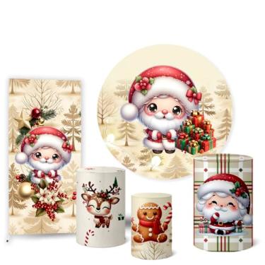 Imagem de Trio Capas Cilindro + Painel Sublimado + Painel Lateral Natal (K2HAL0084)