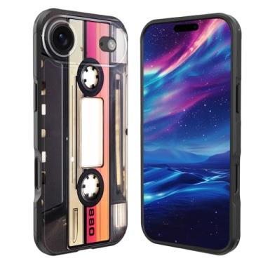 Imagem de GFEWYTJYJ Capa magnética para iPhone Air, [compatível com MagSafe] [à prova de choque de grau militar] Capa resistente resistente para iPhone Air 6,5 polegadas 2025, fita cassete de áudio