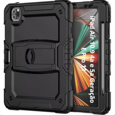 Imagem de Capa Robusta Compatível Para iPad Air4/5 10.9'' (22/20) e Pro 11" (22/21/20/18) Anti Impacto Com Suporte Pencil, Resistente a Choques