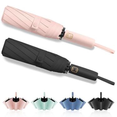 Imagem de Guarda-chuva de viagem Fogkey Windproof à prova de vento com bloqueio 