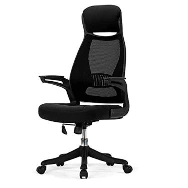 Imagem de Cadeiras de secretária de escritório cadeira de escritório ergonómica encosto de cabeça e assento cadeira de secretária ajustável em altura com apoio de braços cadeira de computador cadeiras