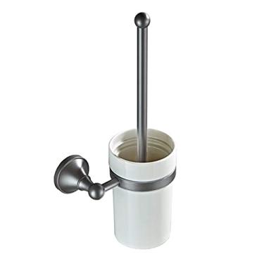 Imagem de Suporte de escova de vaso sanitário simples cinza escuro acessórios de banheiro montados na parede