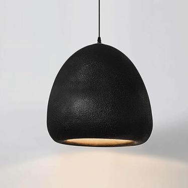 Imagem de YQSLQZZ Luminária pendente de ilha de cozinha japonesa, luzes de teto penduradas sobre mesa de jantar, lustre vintage de casa de fazenda, 45,7 cm, base E27, altura ajustável