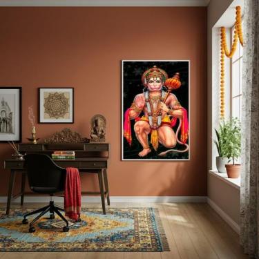 Imagem de Quadro Hanuman O Inabalável Deus Macaco Hindu - 70x50cm - Quadros On-l