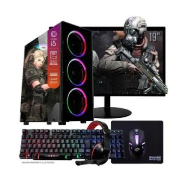 Imagem de Computador Gamer Completo Intel Core i5, SSD 480GB, 16GB, Kit Gamer, M