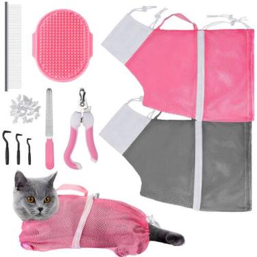 Imagem de Conjunto de bolsas de lavar para gatos JULMELON com ferramentas de hig