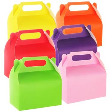 Imagem de STARVAST 24 peças, caixa de presente de volta às aulas, papel colorido, doces, salgadinhos, bolos, lembrancinhas, lembrancinhas de festa de casamento, 15 x 9 x 9 cm (pastel)