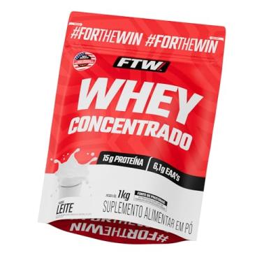 Imagem de FTW Whey Concentrado com Proteína Concentrada WPC, Suplemento Alimentar em Pó com 15g de Proteína por Porção, Rico em Aminoácidos Essenciais, Sem Glúten – Refil 1KG (Leite)