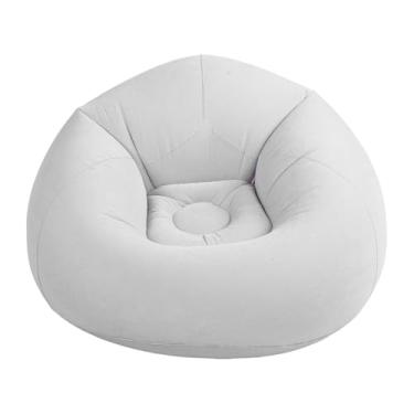 Imagem de TOPINCN Cadeiras Bean Bag para Adultos Cadeiras Infláveis ​​de PVC Sofá Sofá Espreguiçadeira Portátil Com ângulo Inclinado para Apoio Traseiro Reunindo Leve para Sala de Estar, Viagens Ao (Cinza