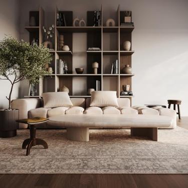 Imagem de Nuloom Honna Tapete de juta vintage e envelhecido de 6 cm x 20 cm para sala de jantar, sala de estar, entrada, corredor, verde