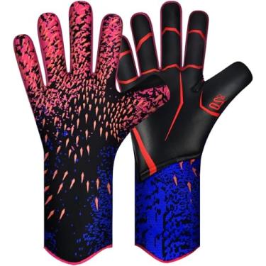 Imagem de QUICARD Luvas de goleiro de futebol, luvas de goleiro de futebol Ultimate Grip com tamanho 6/7/8/9/10, receptor forte, futebol americano para homens, meninos, jovens, adultos, crianças e mãos pequenas
