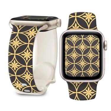 Imagem de Pulseira de silicone macio de 38 mm, 40 mm, 41 mm e 42 mm, pulseira de substituição com fecho clássico para Apple Watch Series SE11 10 9 8 7 6 5 4 3 2 1 Utral (padrão circular 2)