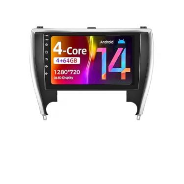 Imagem de Rádio automotivo Android 13 de 4 GB + 64 GB para Toyota Camry 2015 2016 2017, tela sensível ao toque de 10,2 polegadas, compatível com CarPlay sem fio e Android Auto, Bluetooth 5.2 e controle de voz
