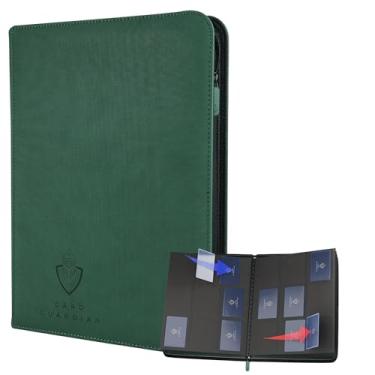 Imagem de Card Guardian - Fichário premium de 9 bolsos com zíper para 360 cartões – bolsos laterais para jogos de cartas colecionáveis TCG (verde)