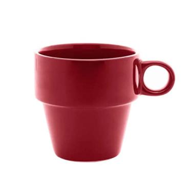 Imagem de XÍCARA P/CHÁ CERÂMICA EMPILHÁVEL VERMELHA 210ml