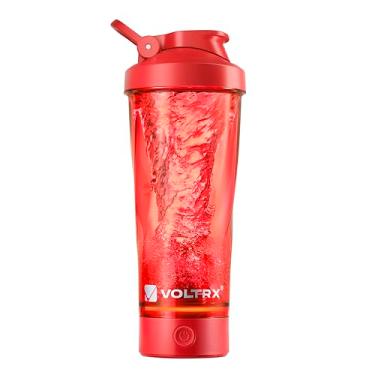 Imagem de Coqueteleira elétrica VOLTRX VortexBoost Misturador recarregável por USB-C, copos misturadores para shakes de proteína e vitaminas de substituição de refeição, sem BPA, feito com Tritan, vermelho