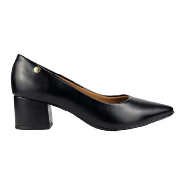 Imagem de Sapato Scarpin Vizzano Bico Fino Salto Bloco Napa Garda