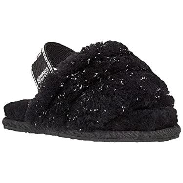 Imagem de UGG Pantufa unissex infantil T Fluff Yeah Metallic Sparkle, Preto, 7 Toddler