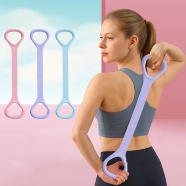 Imagem de Figura 8 Faixa de resistência, cordão elástico de alongamento para braços, costas, pernas, peito e ombros, ioga, pilates, alongamento, ginástica em casa