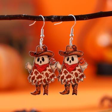 Imagem de Brincos femininos de Halloween com pingente de gota fantasma, roupas de Halloween, acessórios de bijuteria