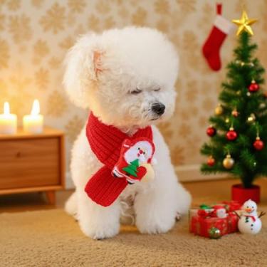 Imagem de Cachecol de Papai Noel de Natal para cães pequenos a grandes, acessórios de fantasia de festa para animais de estimação - G