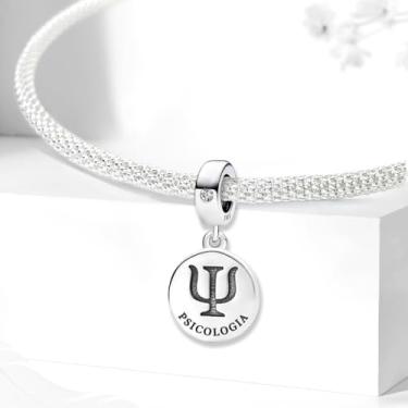 Imagem de 1 berloque redondo elegante de prata portuguesa adequado para mulheres, faça você mesmo, fabricação de joias e roupas diárias, joias combinando, decoração para mulheres, presente para mamãe