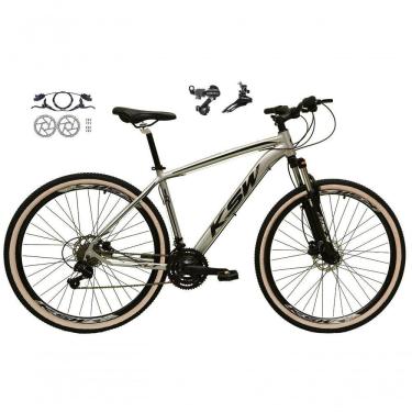 Imagem de Bicicleta Aro 29 Ksw Xlt 24v K7 Câmbios Shimano Freio Hidráulico Garfo Trava Pneu Faixa - Prata Tam.19