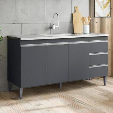 Imagem de Balcão de Cozinha Gabinete 150cm Andréia Sem Tampo AJL - AJL MÓVEIS, C