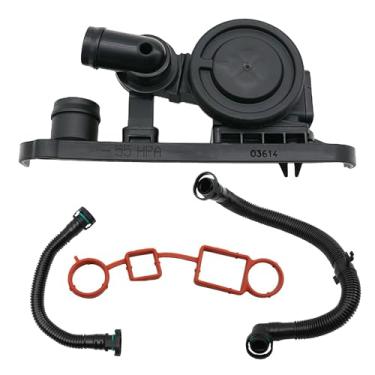 Imagem de OXCANO Válvula de ventilação do cárter PCV 06F129101R + junta + mangueira compatível com Audi A3 2006, A4 2005 2006 2007 2008, Volkswagen Golf 2012, Jetta 2006, Passat 2006