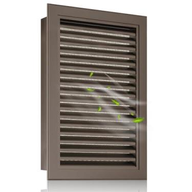 Imagem de Zepoty Ventilação de empena de 45,7 cm x 61 cm para casa e galpão - Ventilação de sótão com veneziana de alumínio premium com tela - Ventilação de parede externa grande com abertura de 40,6 cm x 56 cm