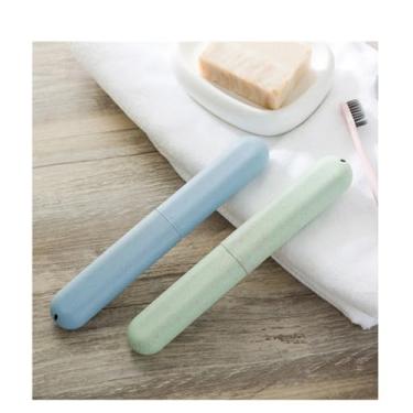 Imagem de Pacote com 2 caixas de escova de dentes portáteis para viagem, kit compacto, caixa de armazenamento para organização de artigos de higiene e acampamento em casa