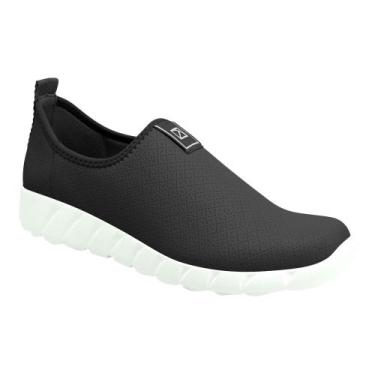Imagem de Tênis Feminino Piccadilly Iate Slip On Salto Baixo Joanete, 37, Preto