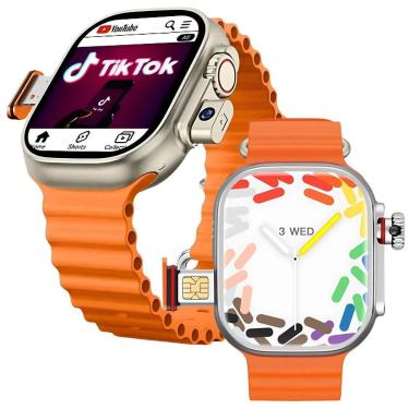 Imagem de Relógio Smartwatch HW Ultra 2 Call 4G e 5G Chip (Nano) Wi-Fi Cor:-Unissex