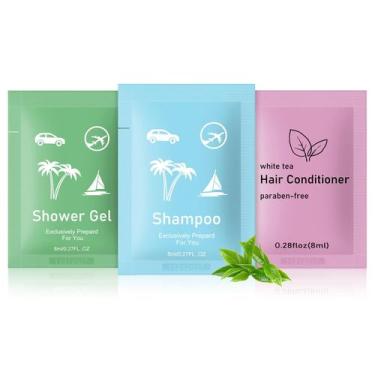 Imagem de Kit de higiene Skourvut Body Wash Shampoo Condicionador 8mL x20