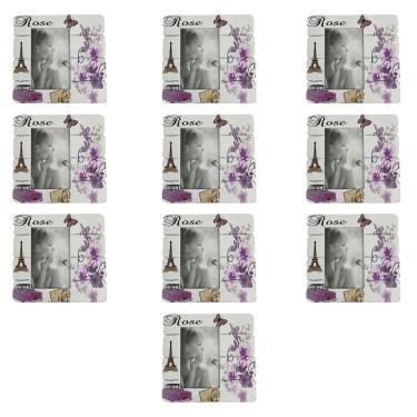 Imagem de Porta Retrato 10x15 Fotografia Kit 10 Unidades Decoraçao Moldura Paris Enfeite Flores Decoraçao