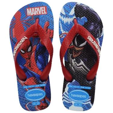 Imagem de Havaianas Chinelo Infantil Marvel, Sandálias com Design Super Homem, Azul e Vermelho, Coleção Super-Heróis