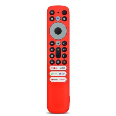Imagem de RETROSUN Capa para controle remoto TCL RC902V/RC813/RC923 Voice Remote, capa de silicone compatível com TCL Google - TV Q6 Q7 QM8 S4 S3 Series Remote Control, vermelha